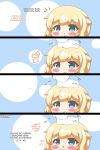 1boy 1girl 4koma azur_lane commander_(azur_lane) headpat kurukurumagical renown_(azur_lane)