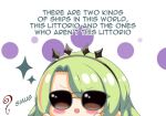 1girl green_hair kurukurumagical littorio_(azur_lane) long_hair sunglasses