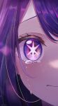  1girl artist_name closed_mouth crying crying_with_eyes_open english_commentary eyelashes hair_between_eyes highres hoshino_ai_(oshi_no_ko) long_hair looking_at_viewer multicolored_eyes multicolored_hair narijade oshi_no_ko pink_eyes pink_hair purple_hair solo star-shaped_pupils star_(symbol) symbol-shaped_pupils tears two-tone_hair violet_eyes 