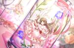 blush brown_eyes brown_hair dress idolmaster_cinderella_girls_starlight_stage long_hair yorita_yoshino