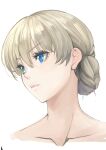  1girl blonde_hair blue_eyes braid darjeeling_(girls_und_panzer) girls_und_panzer hair_between_eyes portrait twin_braids white_background yamagami_mozuku 