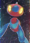  chromatic_aberration film_grain floating_head glitch glowing glowing_eyes grey_background highres inyo_124 no_humans pokemon pokemon_(creature) porygon-z rectangle solo yellow_eyes 