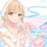  bubble futaba_anzu highres idolmaster idolmaster_cinderella_girls mochitsuki_usa soap_bubbles summer wading_pool 