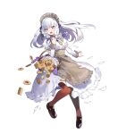  alternate_costume amagasa_yun apron basket braid cookie dress fire_emblem fire_emblem:_three_houses fire_emblem_heroes food frills full_body hair_ornament highres long_skirt long_sleeves lysithea_von_ordelia maid maid_headdress non-web_source official_art pantyhose puffy_sleeves red_eyes shoes skirt solo transparent_background twin_braids wrist_cuffs 