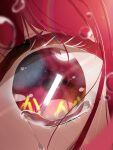  1girl arima_kana bob_cut crying crying_with_eyes_open eye_focus fuyutsuki_kei glowstick hair_between_eyes highres looking_at_viewer oshi_no_ko penlight_(glowstick) red_eyes redhead short_hair solo tears 