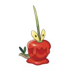 absurdres animal_focus apple artist_request black_eyes bright_pupils candy_apple colored_sclera dipplin dipplin dripping food fruit full_body highres no_humans official_art outline pokemon pokemon_(creature) pokemon_(game) pokemon_sv second-party_source simple_background solo third-party_source transparent_background white_background white_outline white_pupils yellow_sclera