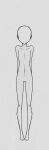  1other arms_behind_back art_study artist_request bald collar completely_nude faceless facing_viewer flat_chest flat_color greyscale monochrome navel no_genitals non-web_source nude original simple_background sketch straight-on unfinished white_background 