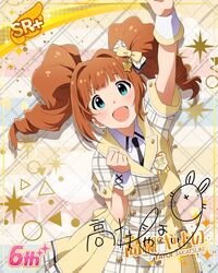 character_name dress green_eyes idolmaster_million_live!_theater_days long_hair orange_hair smile takatsuki_yayoi twintails