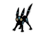  alternate_color animal_focus black_fur claws full_body no_humans oimo_kenpi pokemon pokemon_(creature) scared shiny_pokemon simple_background solo standing umbreon white_background yellow_eyes 