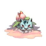  animal_focus blush claws dlitw highres ivysaur leaf no_humans nostrils pokemon pokemon_(creature) red_eyes simple_background sitting solo white_background 