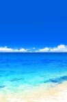 beach blue_sky clouds day highres horizon meito_(maze) no_humans ocean original outdoors sand scenery sky water waves 