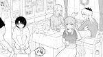  1boy 5girls beer_can black_hair black_shirt cabinet can cellphone chair closed_eyes collared_shirt controller cup curtains greyscale highres holding holding_can holding_cup hood hoodie indoors ishida_shouya juice koe_no_katachi long_hair looking_at_viewer monochrome mother_and_daughter mother_and_son multiple_girls musical_note nishimiya_shouko nishimiya_yaeko nishimiya_yuzuru open_mouth pants phone reverse_trap shirt short_hair short_sleeves sitting skirt smile socks spiky_hair spoken_musical_note striped striped_shirt table tozawa_(shibungi_21) vertical-striped_shirt vertical_stripes walking 