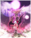  bat_wings highres maryquant red_eyes remilia_scarlet short_hair silver_hair solo touhou wings 