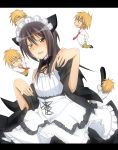  ayuzawa_misaki cat_ears chibi highres hijiri-tukasa kaichou_wa_maid-sama kaichou_wa_maid-sama! maid ribbon usui_takumi 