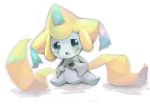  jirachi no_humans pokemon pokemon_(creature) roamo simple_background sitting solo tears white_background 