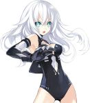  aqua_eyes armor armpits bare_shoulders black_heart bodysuit bracelet breasts choujigen_game_neptune claws cleavage cleavage_cutout elbow_gloves face gloves idea_factory jewelry long_hair noire open_mouth solo transparent_background tsunako white_hair 