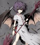  bat_wings chain remilia_scarlet staff takemori_shintarou torn_clothes touhou wings 