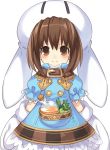  belt blush bottle brown_eyes brown_hair child choujigen_game_neptune dress face gloves gust_(choujigen_game_neptune) hat idea_factory pocket short_hair smile strap transparent_background tsunako 