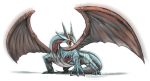  arugeri dragon fangs horns monster no_humans open_mouth pokemon pokemon_(creature) realistic salamence simple_background solo tongue white_background wings 