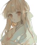  1girl absurdres crying highres japanese_clothes kimono kyuumura long_hair looking_at_viewer original simple_background sketch solo tears upper_body white_background 