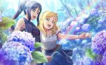 after_rain blonde_hair dress forest love_live!_school_idol_festival_2 love_live!_sunshine!! matsuura_kanan official_art ohara_mari short_hair smile yellow_eyes