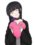  1girl :&gt; ^_^ black_hair bocchi_the_rock! choker closed_eyes colored_inner_hair heart long_hair multicolored_hair mutsu_(layergreen) pa-san purple_hair smile solo two-tone_hair white_background 