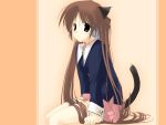  arikawa_satoru brown_hair cat_ears catgirl highres long_hair skirt tail 