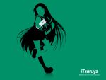   green ipod parody silhouette suzumiya_haruhi_no_yuuutsu tsuruya  
