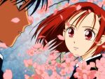  cherry_blossoms highres kare_kano kareshi_kanojo_no_jijou miyazawa_yukino red_eyes red_hair short_hair vector_trace 