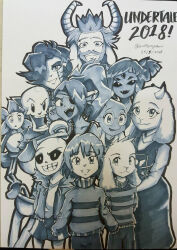  1other 2018 2d 4girls 6boys alphys ambiguous_gender android animal_ears anthro arachnid arm_on_head armor arthropod arthropod_girl artist_name asgore_dreemurr asriel_dreemurr beard black_eyepatch black_hair black_sclera black_shorts body_fur bow brothers buck_teeth cape child commentary copyright_name cowboy_shot dated double_horizontal_stripe droopy_ears ear_fins english_commentary everyone extra_eyes eyepatch facial_hair fangs female fins fish fish_girl floppy_ears frisk_(undertale) fur-trimmed_jacket fur_trim furry furry_female furry_male gloves goat goat_boy goat_ears goat_girl goat_horns greyscale hair_bow hair_over_one_eye head_fins height_difference high_ponytail hollow_eyes horizontal-striped_clothes horns human humanoid humanoid_robot jacket lizard lizard_girl long_hair long_sleeves male mammal mettaton mettaton_ex monochrome monster monster_boy monster_girl muffet multiple_boys multiple_girls open_clothes open_jacket pants papyrus_(undertale) pauldrons pen_(medium) photo_(medium) ponytail reptile reptile_girl robe robot robot_boy sans_(undertale) scalie sharp_teeth shirt short_hair short_twintails shorts siblings simple_background single_vertical_stripe skeleton slit_pupils spider spider_girl striped_clothes striped_shorts striped_sweater teeth text toriel traditional_media twintails two-tone_sweater undead undertale undyne utdr_(toby_fox) vertical-striped_clothes vertical-striped_shorts white_background white_fur white_horns white_shirt white_stripes willfursyahmi 