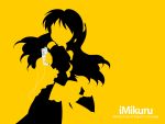   asahina_mikuru ipod maid parody silhouette suzumiya_haruhi_no_yuuutsu yellow  