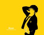   ipod kyon parody silhouette suzumiya_haruhi_no_yuuutsu yellow  