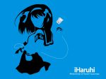   blue ipod parody silhouette suzumiya_haruhi suzumiya_haruhi_no_yuuutsu  