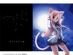  cat_ears catgirl constellation kabayaki_unagi lucy_maria_misora pink_hair ruuko_kireinasora skirt tail to_heart_2 wallpaper 