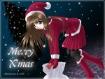  black_legwear christmas holiday original pantyhose r's_wallpaper_studio santa_costume snowing wallpaper 