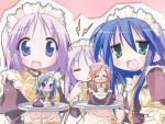  hiiragi_kagami hiiragi_tsukasa izumi_konata lucky_star maid miyakawa_hikage miyakawa_hinata waitress 