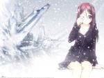  crystal highres ice murakami_suigun pajamas snow snowing wallpaper 