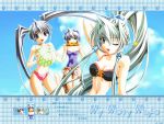  ball beachball bikini my_merry_may my_merry_may_be my_merry_maybe ponytail swimsuit twintails wallpaper wink 