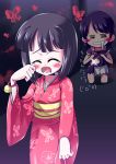  black_hair blush butterfly camera crimson_butterfly dress fatal_frame fatal_frame_ii ghost highres japanese_clothes kimono rattle short_hair short_jeans tachibana_chitose tears 