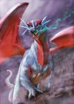  dragon no_humans pokemon pokemon_(creature) realistic salamence teru_sakura wings 