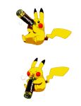  drinking goruti no_humans parody pikachu pokemon pokemon_(creature) simple_background 