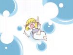  ahoge animated animated_gif blonde_hair bubble gif moriya_suwako no_hat no_headwear short_hair sleeping tantrum tears touhou yada_yada 