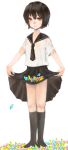  brown_eyes candy face highres mo-mantai original school_uniform serafuku skirt skirt_basket skirt_carry solo 