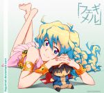  :x armlet barefoot bracelet character_doll doll dress feguimel jewelry leaning lying multicolored_hair nia_teppelin on_stomach pink_dress simon smile tengen_toppa_gurren_lagann toy two-tone_hair watermark young 