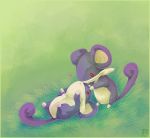  heart lying no_humans on_grass playing pokemon pokemon_(creature) pokemon_(game) pokemon_rgby rattata zilleniose 