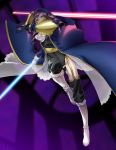  dlanor_a_knox dress drill_hair eiserne_jungfrau gauntlets highres otearai purple_hair solo sword thighhighs umineko_no_naku_koro_ni weapon yellow_eyes 