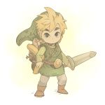  link male michenjomo nintendo simple_background sword the_legend_of_zelda weapon young 
