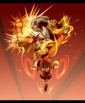  2188_(artist) combusken explosion fire kicking moemon orange_hair personification pokemon torchic white_hair yojio_(2188) 
