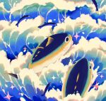  animal animal_focus animal_request artist_name blue_background fish fish_request jauni_(tofublock) no_humans original sparkle water waves 