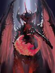  bat_wings burning_godzilla claws creature destoroyah giant giant_monster godzilla godzilla_(series) godzilla_vs._destoroyah highres horns kaijuu large_wings monster no_humans open_mouth rintaro_komori sharp_teeth teeth wings 